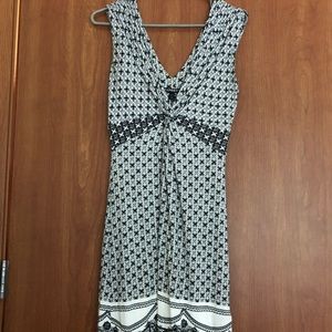 Express black and white sun dress